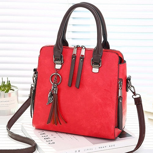 Vintage Leather Ladies HandBags Women Messenger Bags TotesTassel Designer Crossbody Shoulder Bag Boston Hand Bags