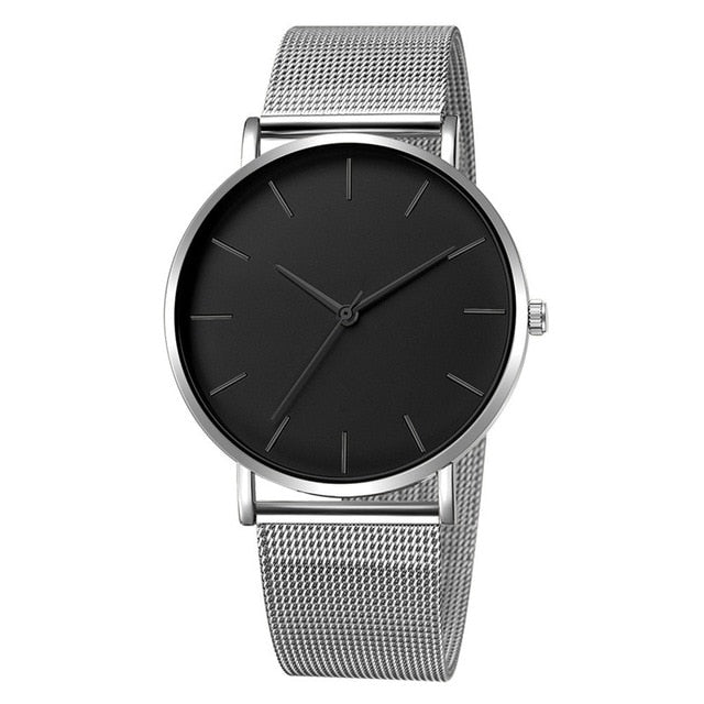 Montre Femme Modern Fashion Black Quartz Watch Women Mesh Stainless Steel Bracelet High Quality Casual Wrist Watch